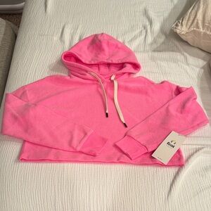 Feat Pink Cropped Hoodie